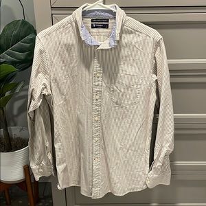 Cream/white striped button down